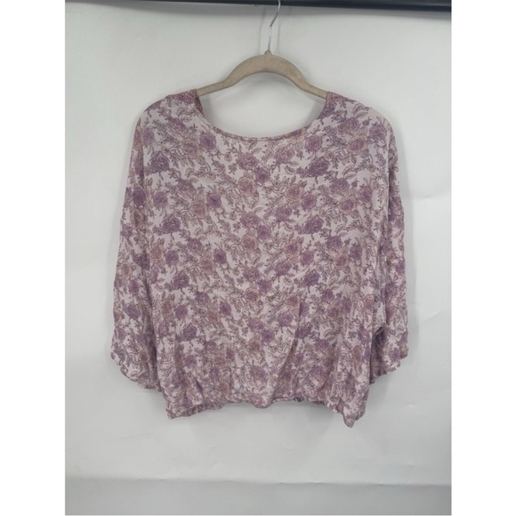 Mystree Lavender and Mauve Boho V-Neck Tunic - Picture 2 of 3